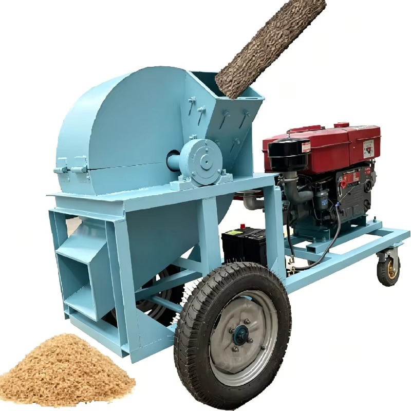 Garden Branch Shredder Wood Chipper - Professional Mobile Wood Chipper Machine Heavy