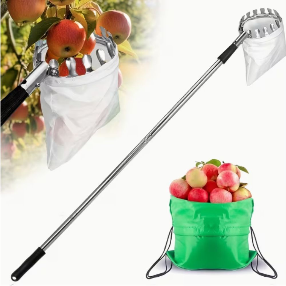 Fruit Picker Basket Telescopic Pole - Stainless Steel Fruit Picker Machine Telescopic