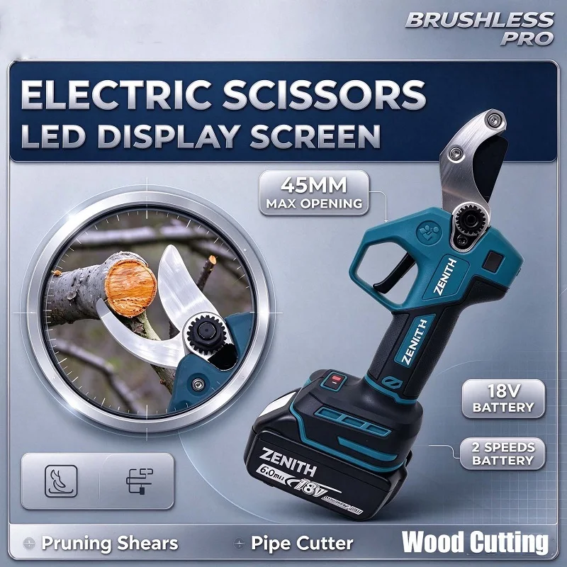 Brushless Tree Branch Cutter 40Mm - Brushless Cordless Electric Pruning Shears,40mm Cut
