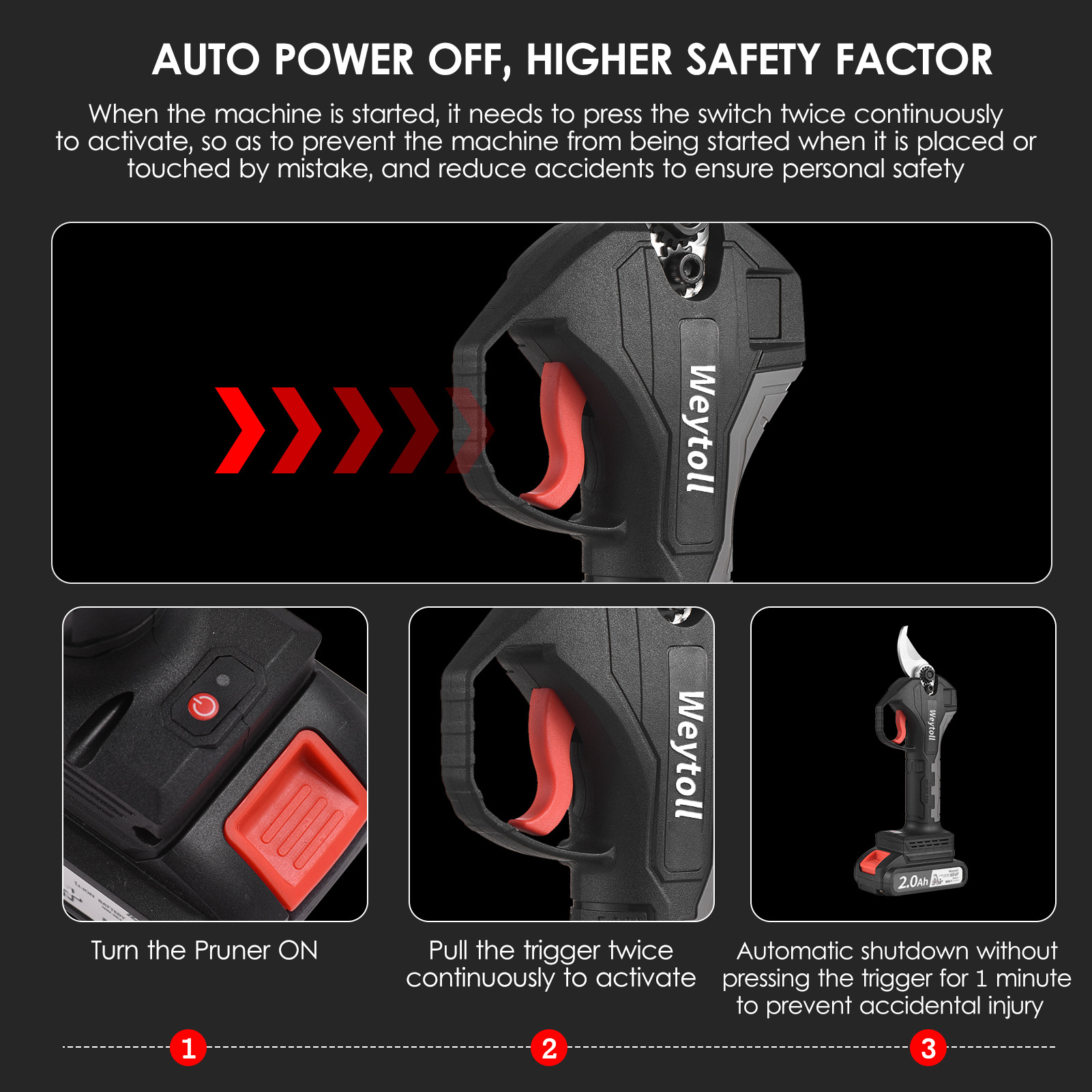 21V Brushless Cordless Electri - огляд і ціна Cordless Electric Pruning Shears 30Mm
