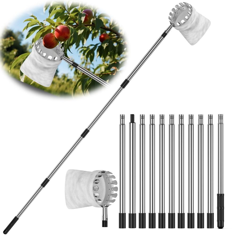 Stainless Steel Fruit Picker M - огляд і ціна Fruit Picker Basket Telescopic Pole