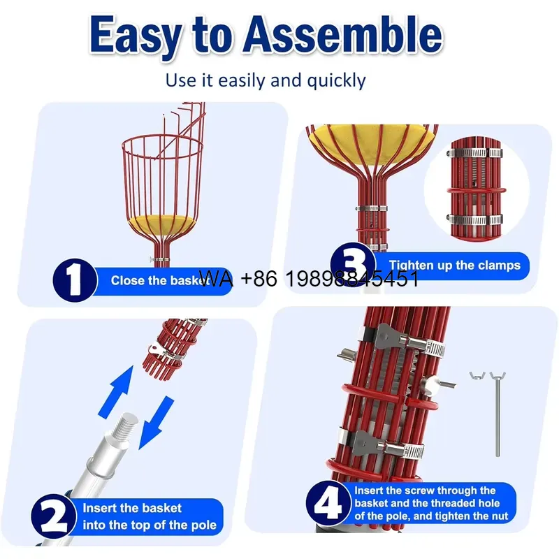 Wmwmnu 20FT Telescopic Fruit P - огляд і ціна Fruit Picker Basket Telescopic Pole