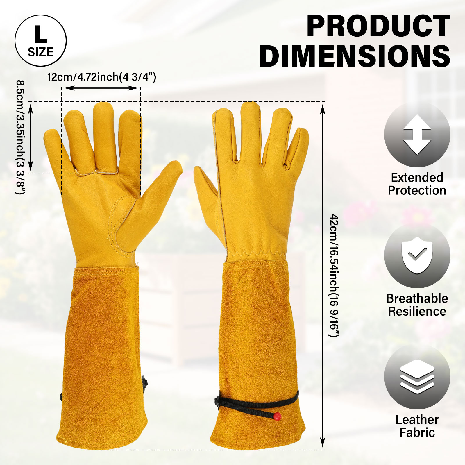 Long Gardening Gloves Adjustab - огляд і ціна Gardening Gloves Thorn Proof Leather