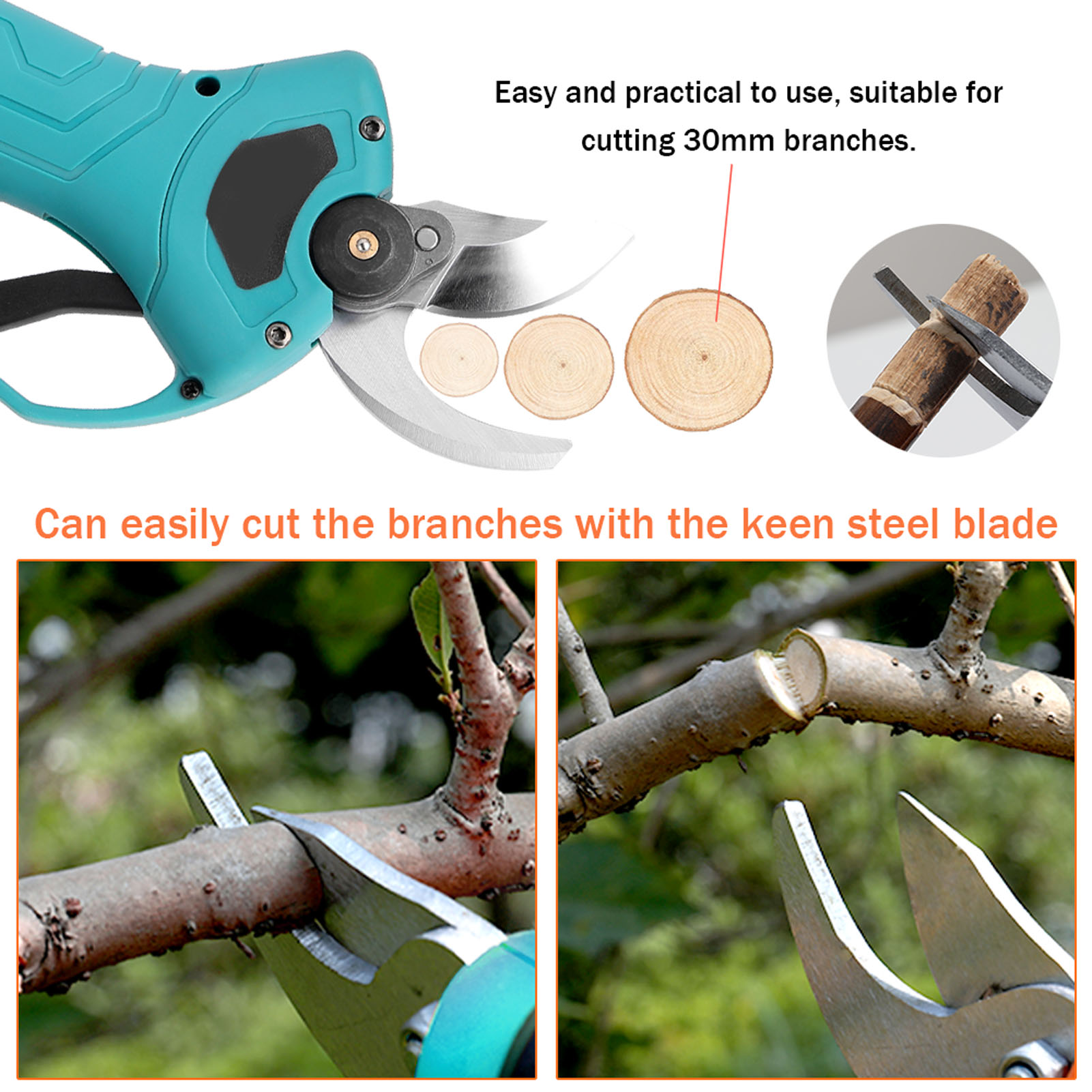 30 mm SK5 Alloy Steel Titanium - огляд і ціна Cordless Electric Pruning Shears 30Mm