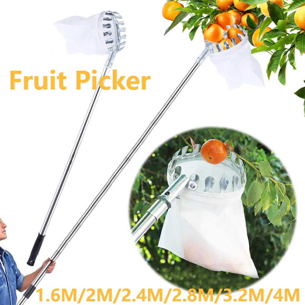 1.6-4M Fruit Picker Tool Metal - огляд і ціна Fruit Picker Basket Telescopic Pole