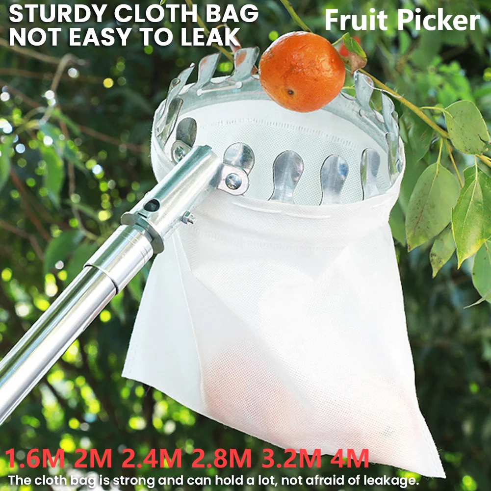 1.6-4M Fruit Picker Tool Metal - огляд і ціна Fruit Picker Basket Telescopic Pole