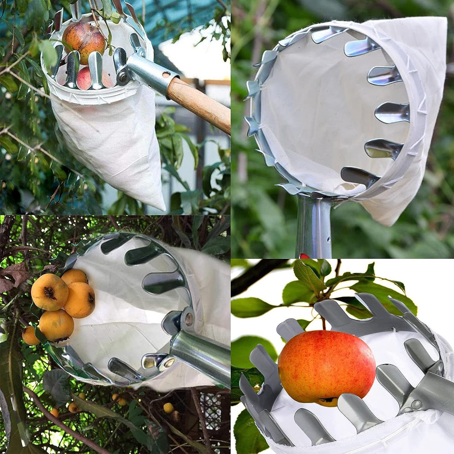 Handheld Fruit Picker Head wit - огляд і ціна Fruit Picker Basket Telescopic Pole