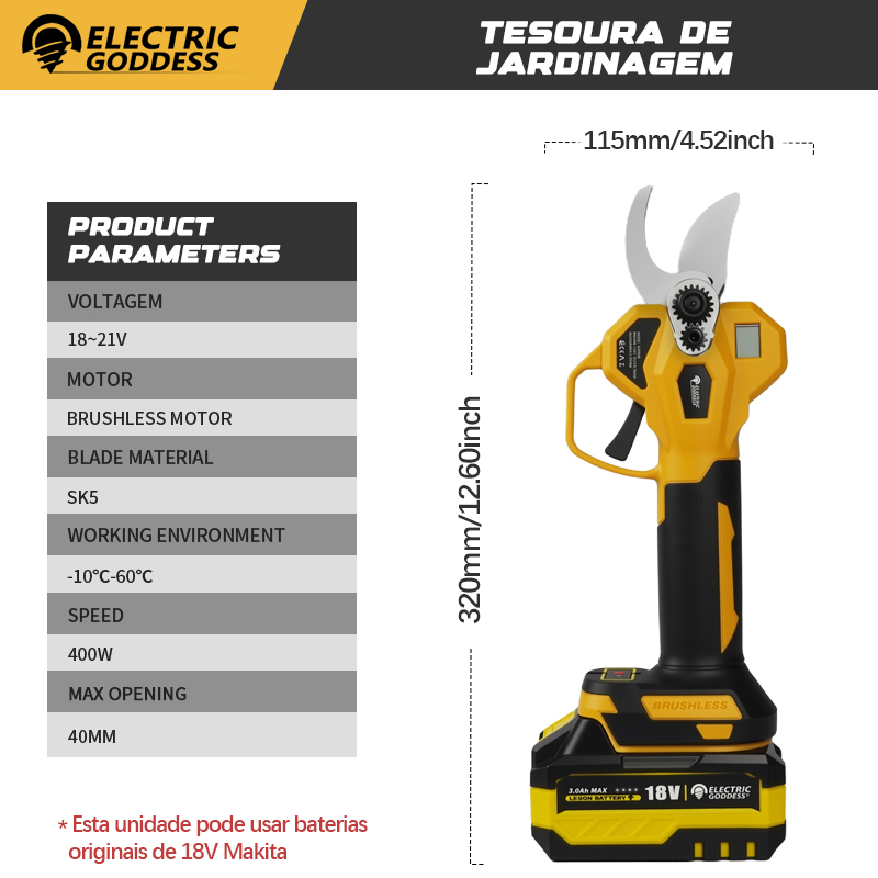 40mm Brushless Electric Prunin - огляд і ціна Brushless Tree Branch Cutter 40Mm