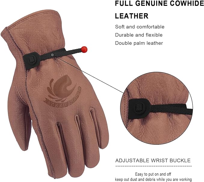 Cowhide Leather Gloves for Men - огляд і ціна Gardening Gloves Thorn Proof Leather