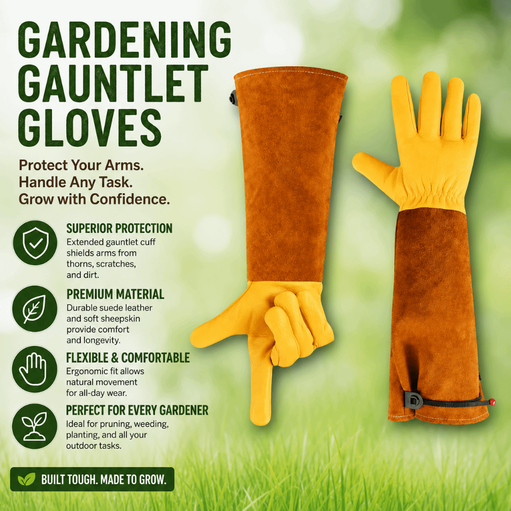 Cowhide Long Gardening Gloves  - огляд і ціна Gardening Gloves Thorn Proof Leather