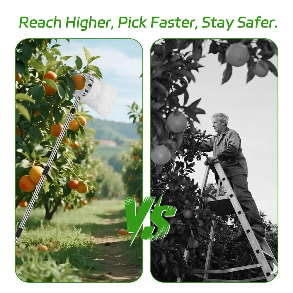 Stainless Steel Fruit Picker M - огляд і ціна Fruit Picker Basket Telescopic Pole