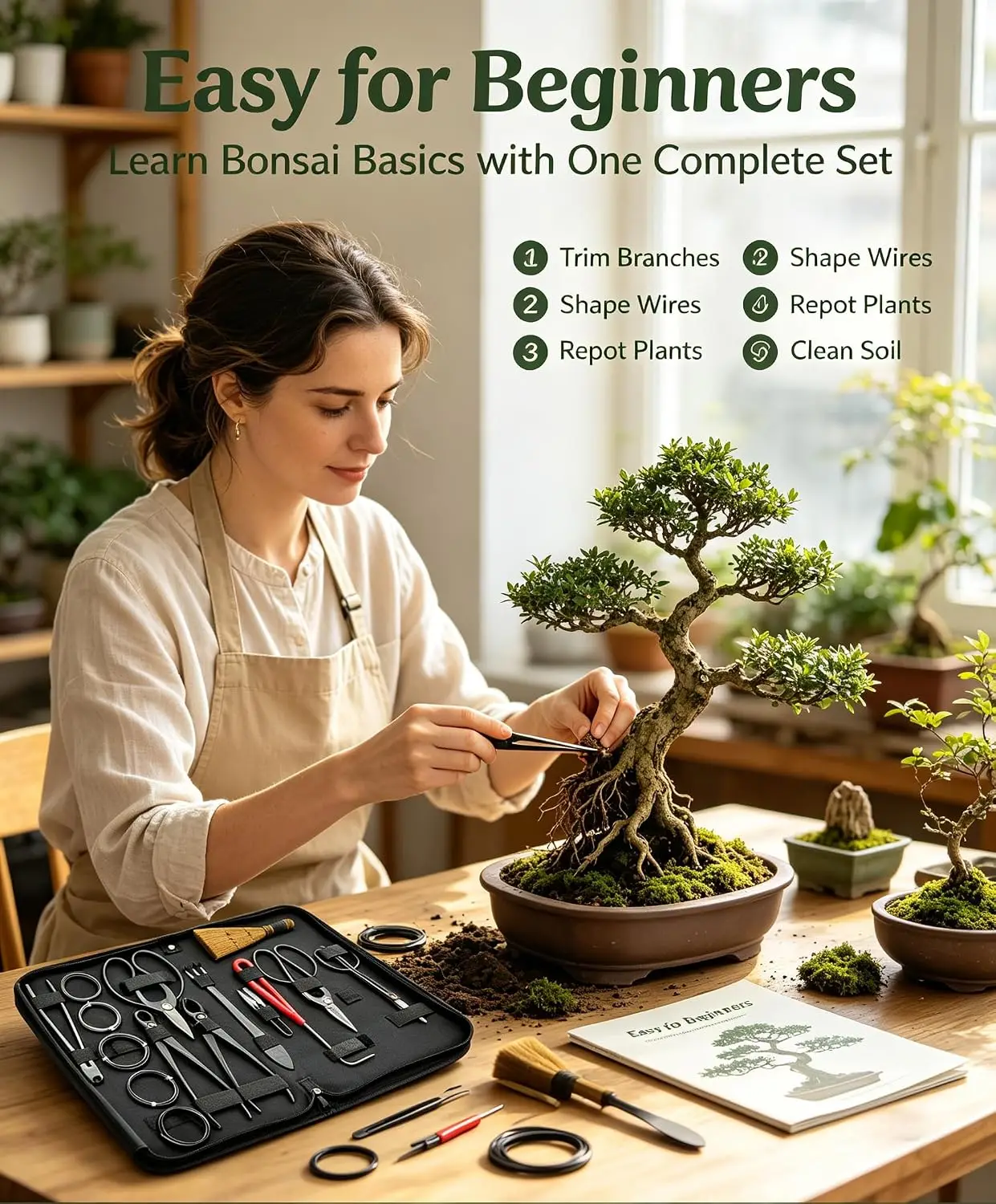 Gardening Bonsai Tool Sets 15p - огляд і ціна Bonsai Tool Set Stainless Carbon Steel
