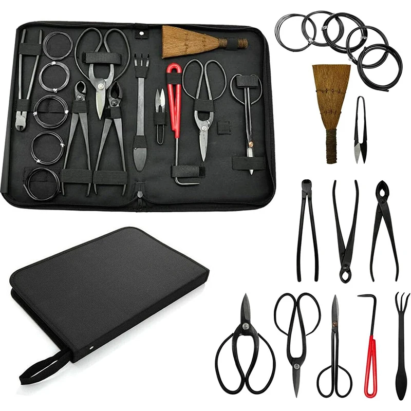 Gardening Bonsai Tool Sets 15p - огляд і ціна Bonsai Tool Set Stainless Carbon Steel