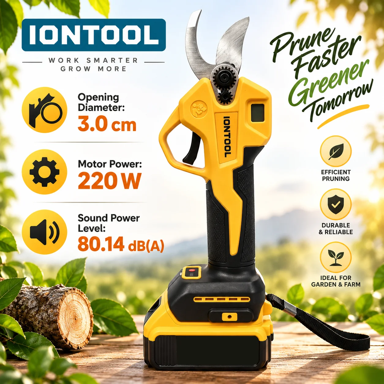 IONTOOL Cordless Electric Prun - огляд і ціна Cordless Electric Pruning Shears 30Mm