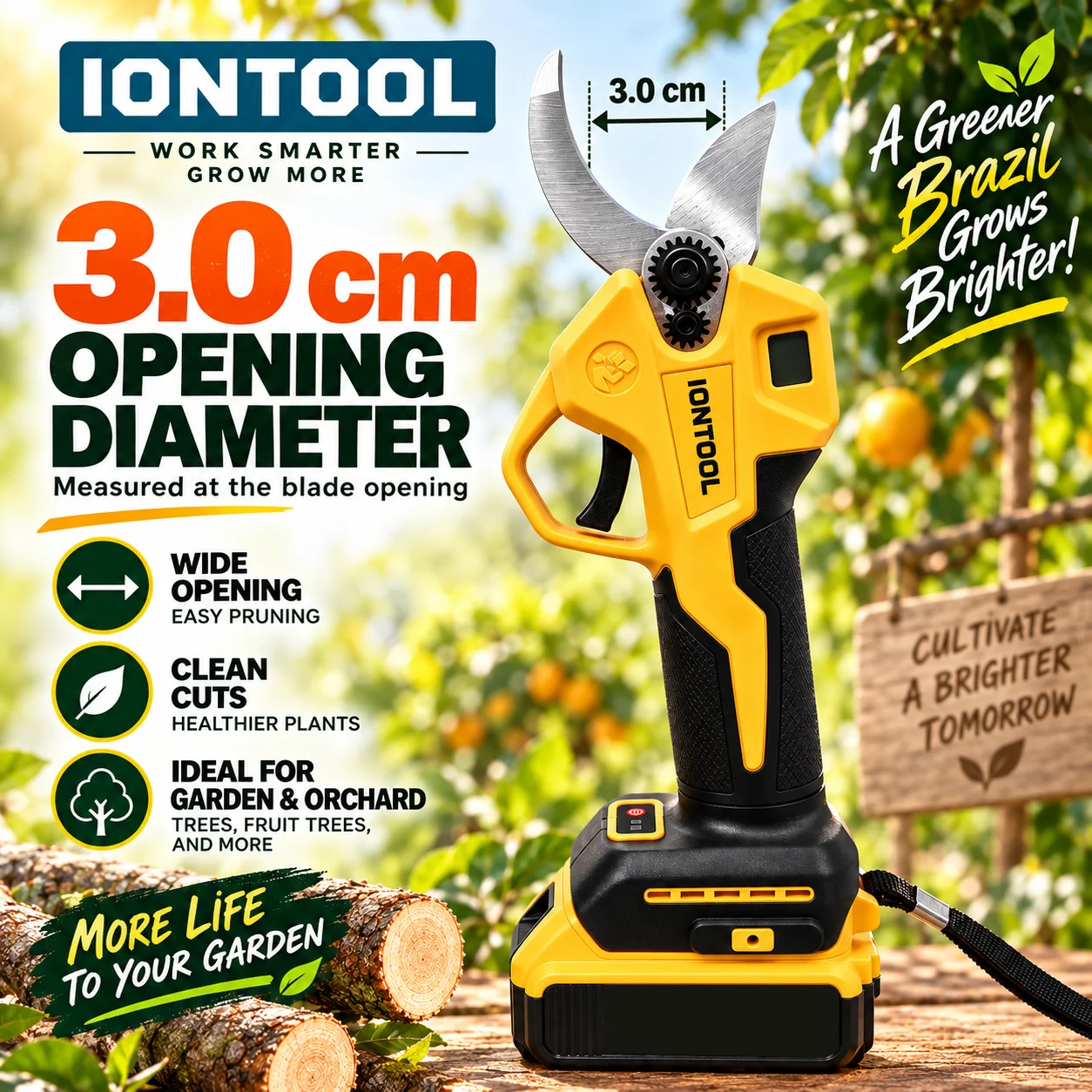 IONTOOL Cordless Electric Prun - огляд і ціна Cordless Electric Pruning Shears 30Mm