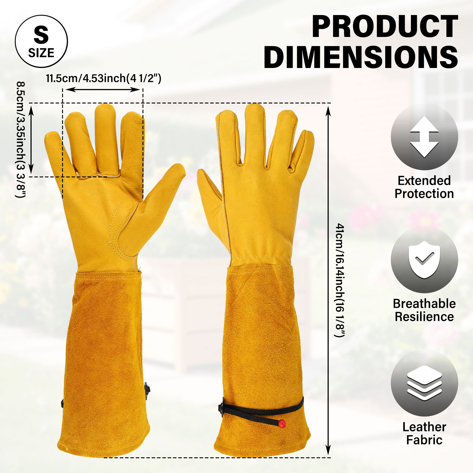 Long Gardening Gloves Leather  - огляд і ціна Gardening Gloves Thorn Proof Leather