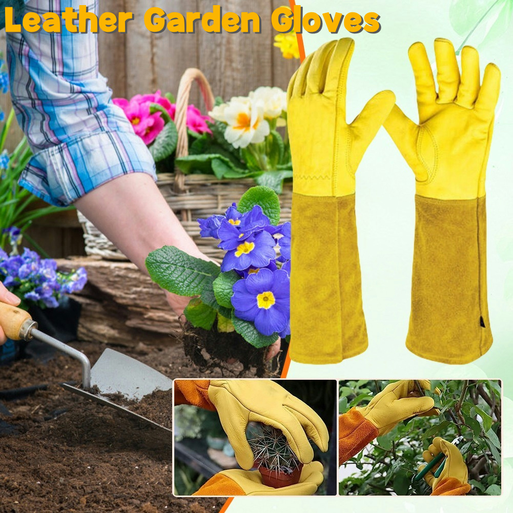 1 Pair Long Thorn Proof Garden - огляд і ціна Gardening Gloves Thorn Proof Leather