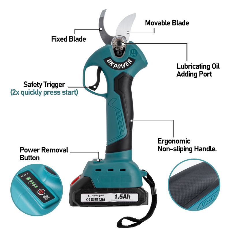 Brushless Electric Pruner Shea - огляд і ціна Cordless Electric Pruning Shears 30Mm